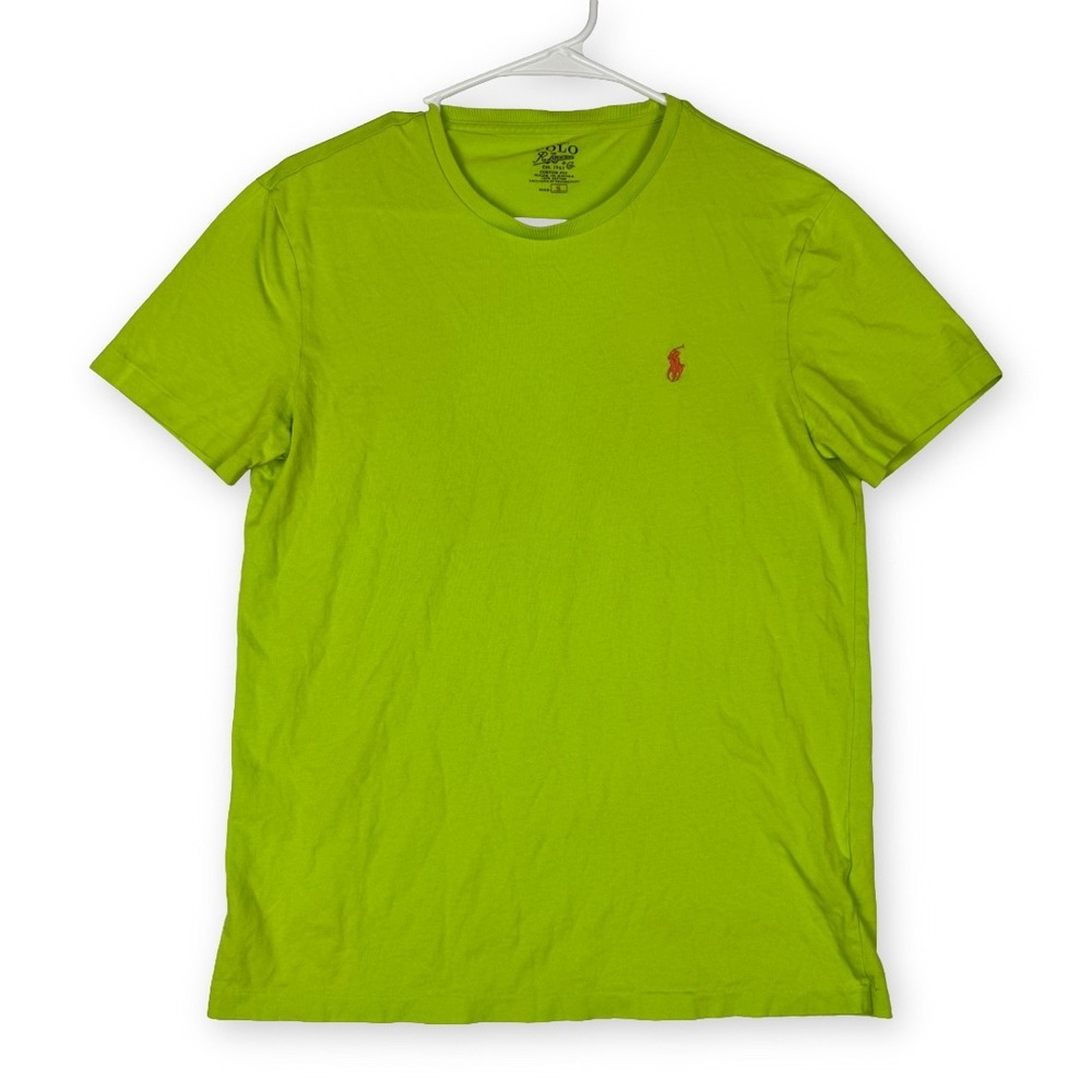 Polo Ralph Lauren Mens Lime Green Custom Fit Pony Logo T-Shirt Small RN 41381